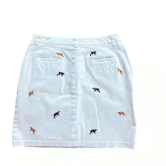 Larry Levine Light Pink Skirt with Embroidered Dogs super Cute Size 10 - Picture 2 of 7